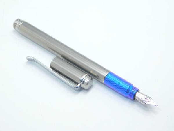 TiLiner Titanium Fountain Pen w/ BluePurple grip