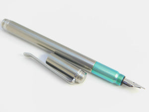 TiLiner Titanium Fountain Pen w/Green grip